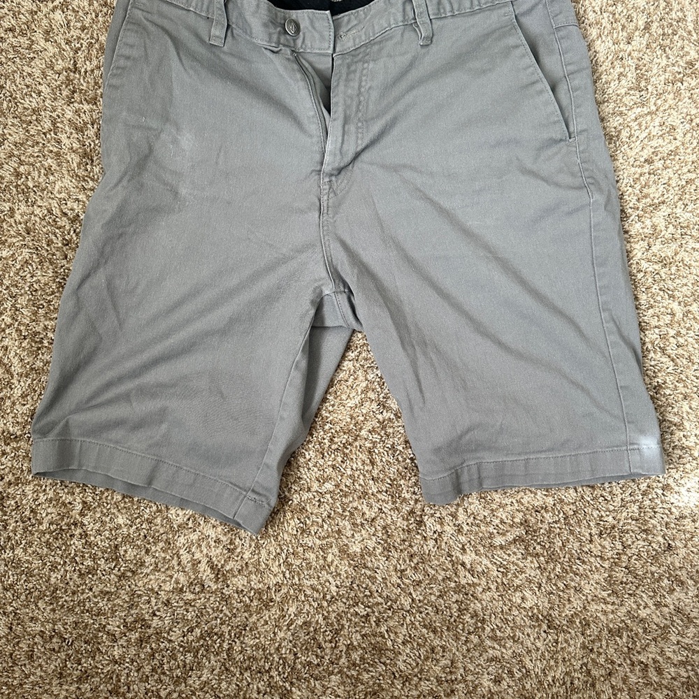 Volcom Vmonty Gray Flat Front Shorts